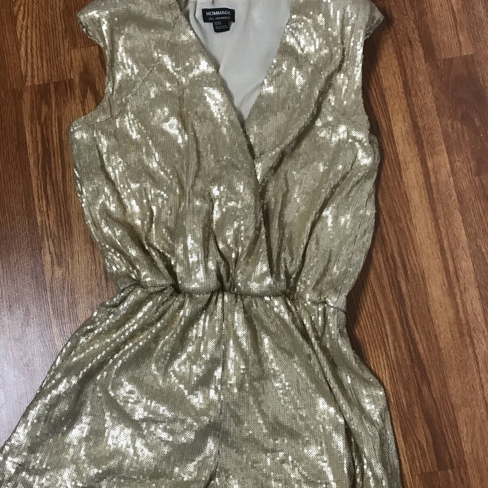 Gold sequin romper